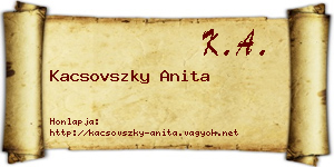 Kacsovszky Anita névjegykártya